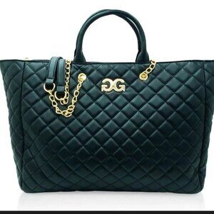 Gilda Paris Black Quilted Tote (Vegan Leather) #83